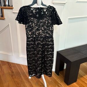 Little black dress with flutter sleeves